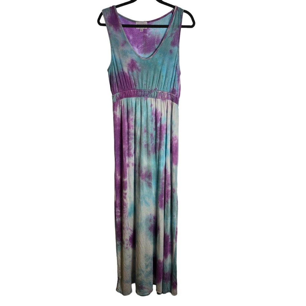 Olive‎ and Oak Tie Dye Maxi Dress New without Tags Size L